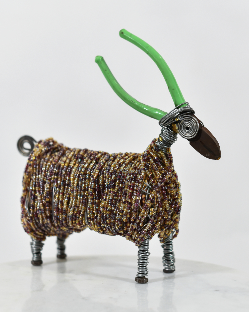 'Ramos' The Colourful Ram Scrap Metal Art Sculpture - 25cm
