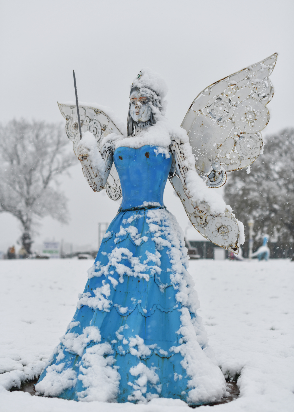 Recycled Metal Parts Fairy Godmother Sculpture