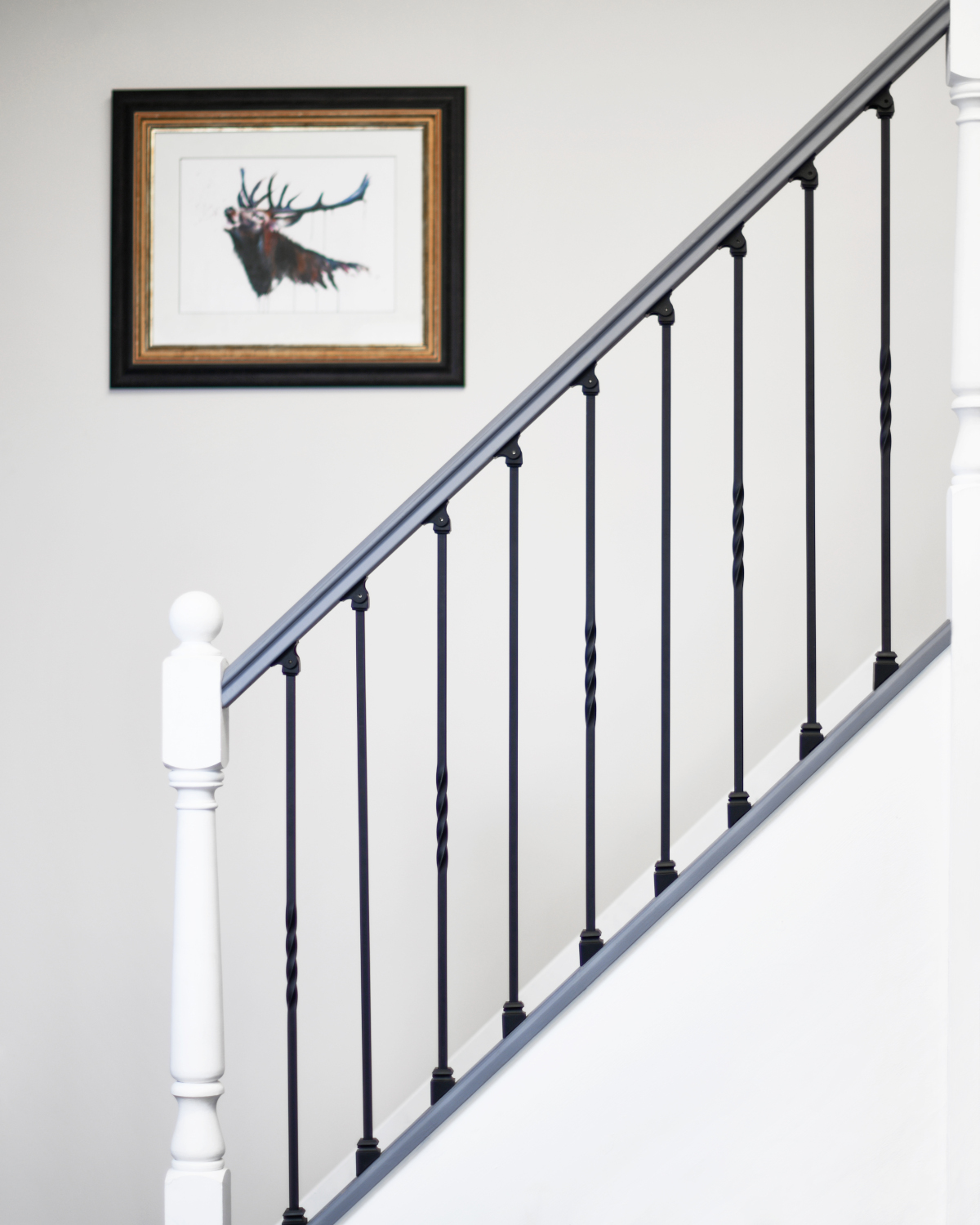 Set of Two Steel 'Needham & Redbridge' Stair Spindles In Matte Black