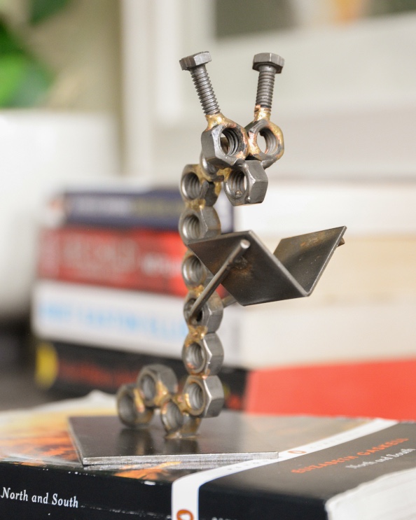 The 'Book Worm' Scrap Metal Art Sculpture - 15cm