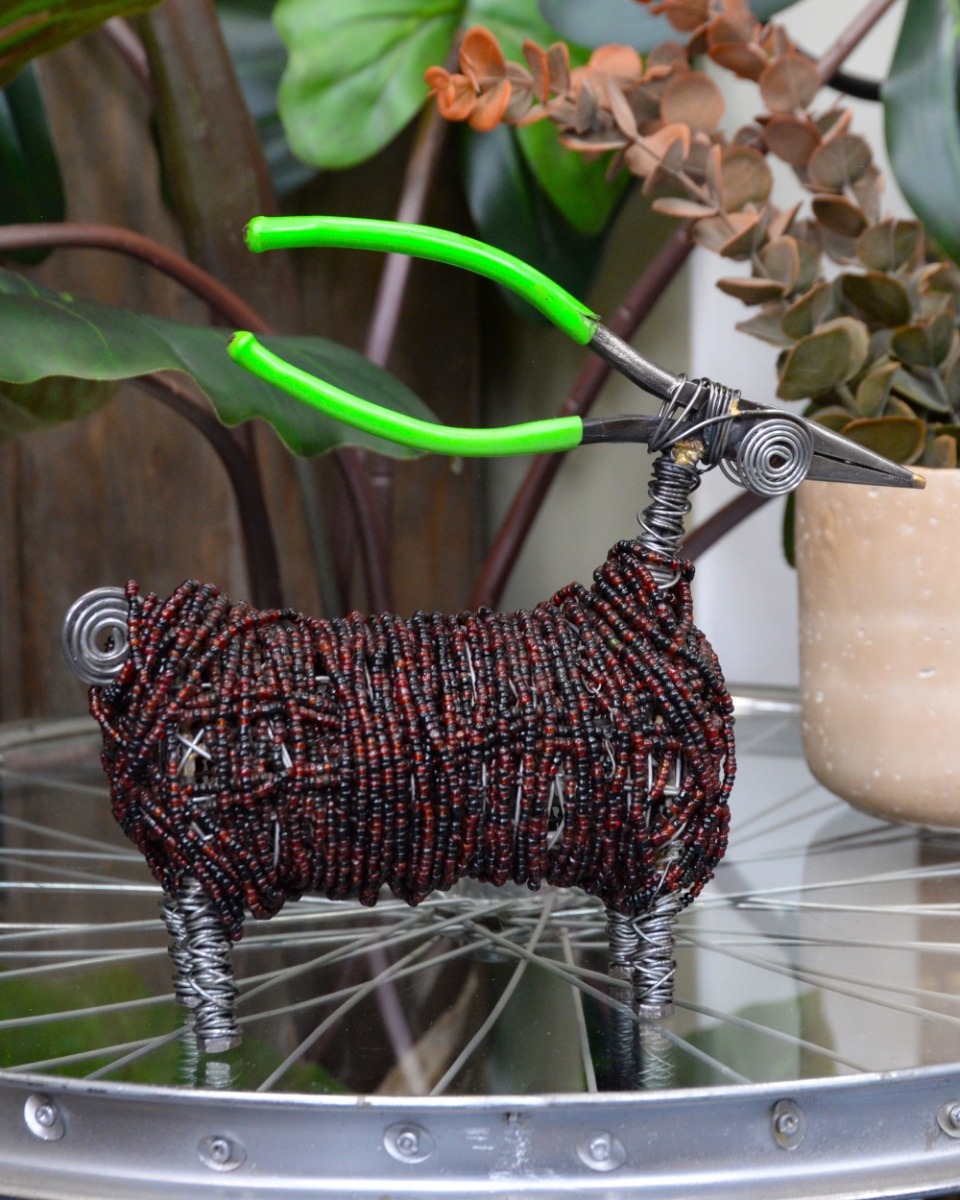 'Murphy' The Colourful Ram Scrap Metal Art Sculpture - 25cm