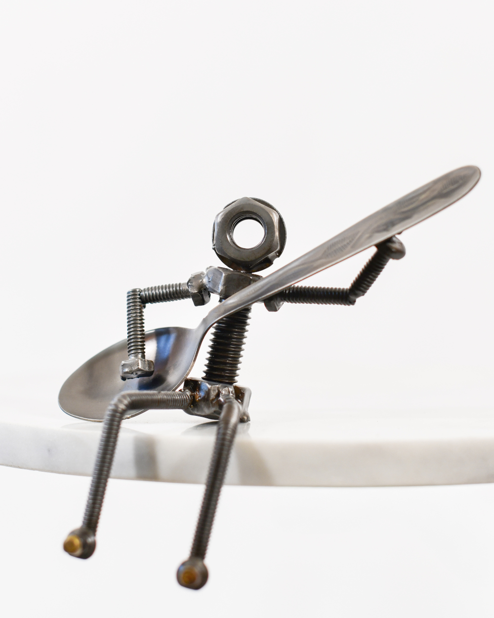 The Guitarist Scrap Metal Art Sculpture - 15cm
