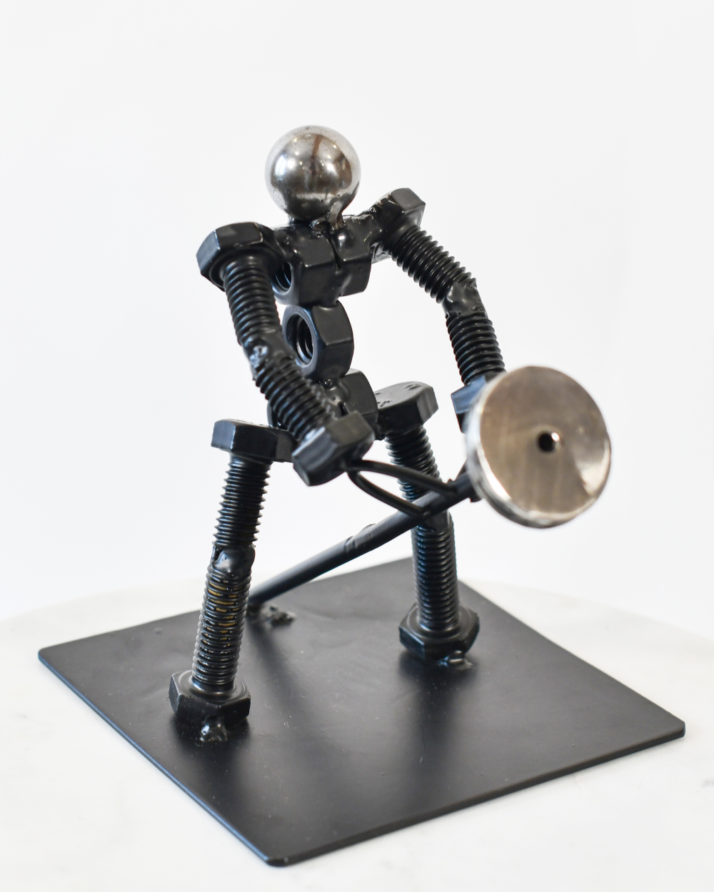 The T-Bar Row Scrap Metal Art Sculpture - 17cm