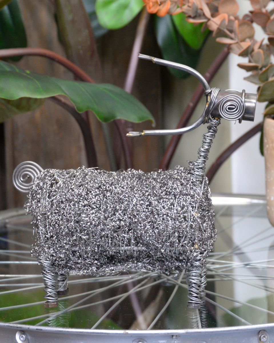 'Doug' The Ram Scrap Metal Art Sculpture - 24cm