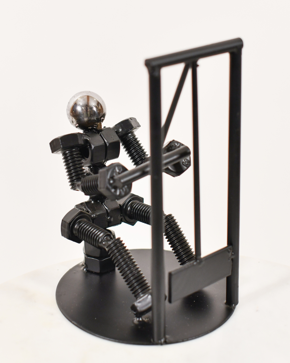 The Lat Pulldown Scrap Metal Art Sculpture - 18cm