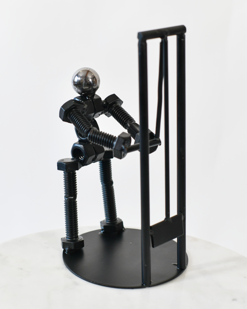 The Tricep Pull Down Scrap Metal Art Sculpture - 12cm