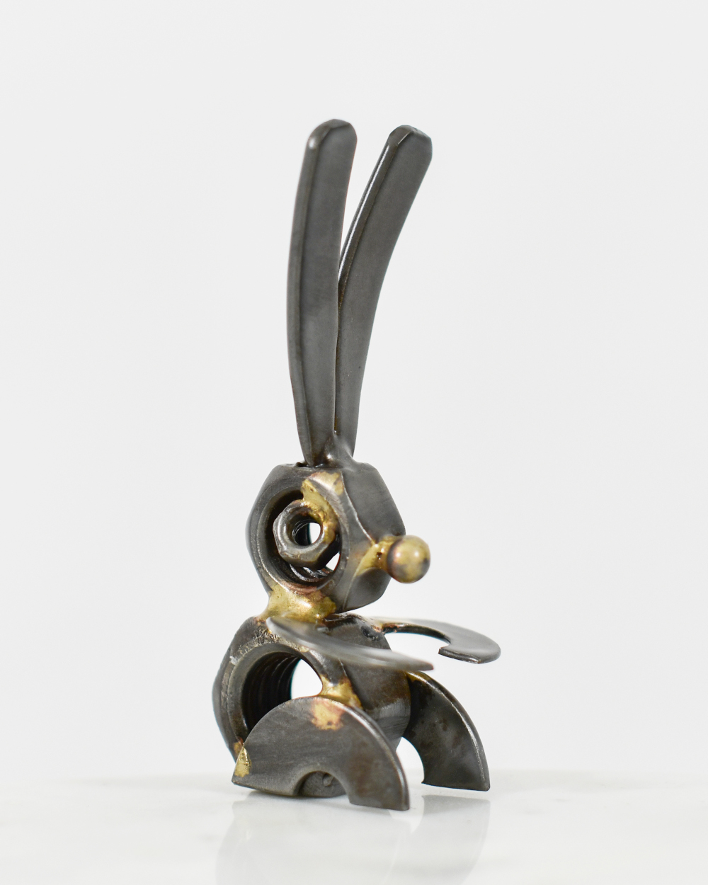 'Truffle' The Rabbit Scrap Metal Art Sculpture - 10cm