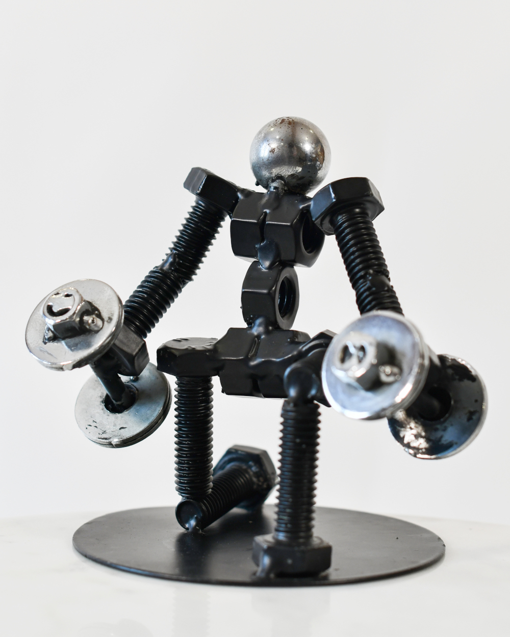 Dumbbell Lunge Scrap Metal Art Sculpture -15cm
