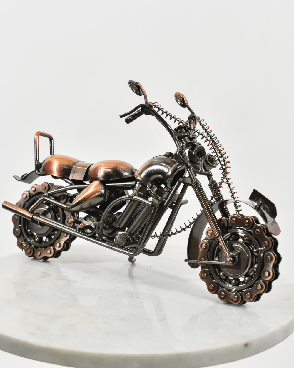 Iron Easy Rider Motorbike Scrap Metal Art Sculpture - 10cm