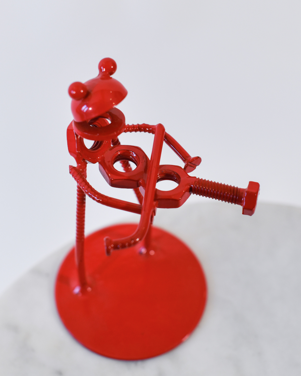 'Hoppy' The Violinist Frog Scrap Metal Art Sculpture - 13cm