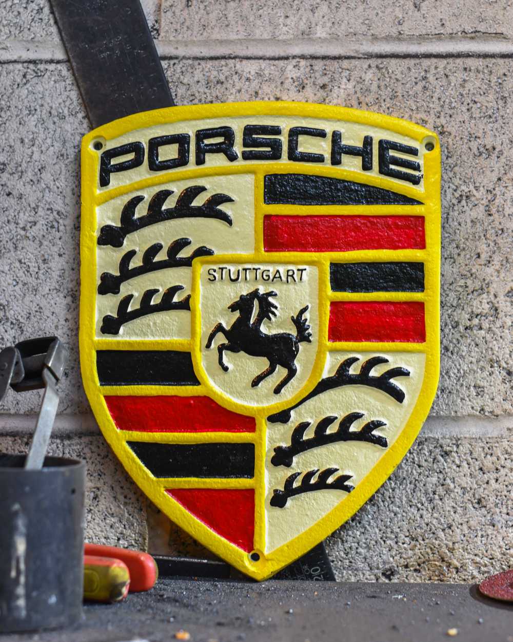 'Porsche' Cast Iron Automobilia Sign