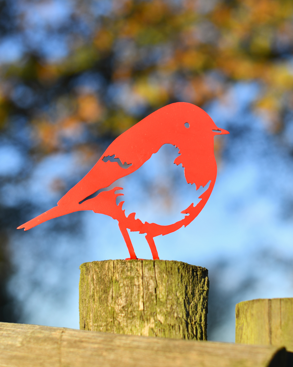 Steel Red Robin Fence Topper - 18cm