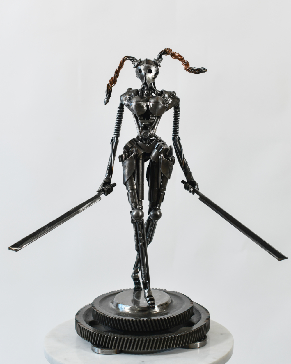 The Masked Warrior Bespoke Metal Artist Sculpture - 46cm