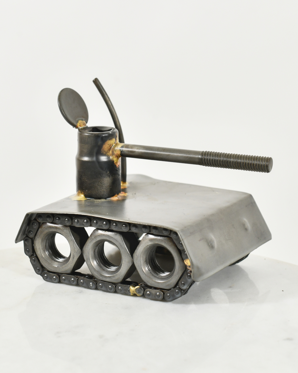 The Tank Scrap Metal Art Sculpture - 10cm
