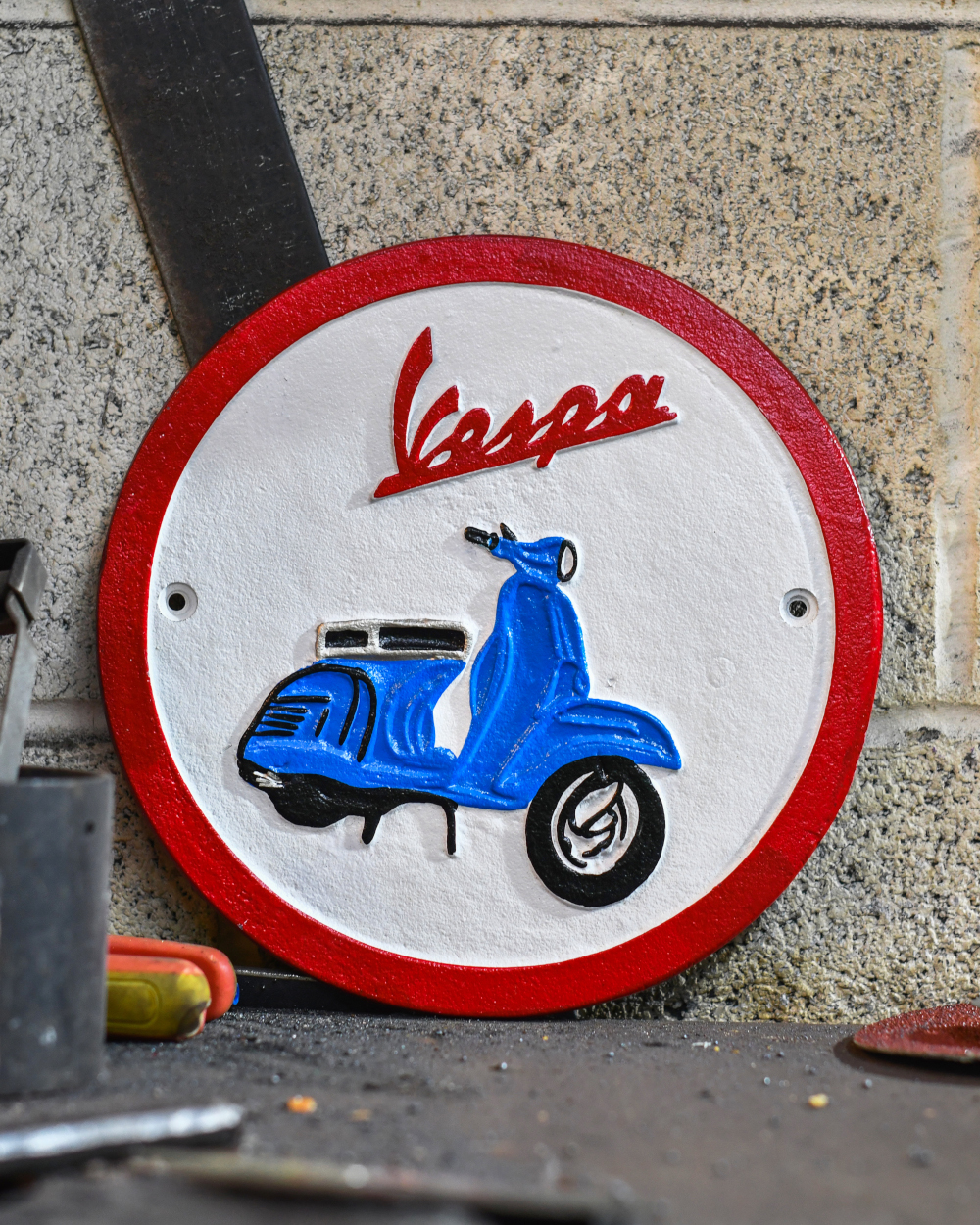 'Vespa' Cast Iron Automobilia Sign - 23cm