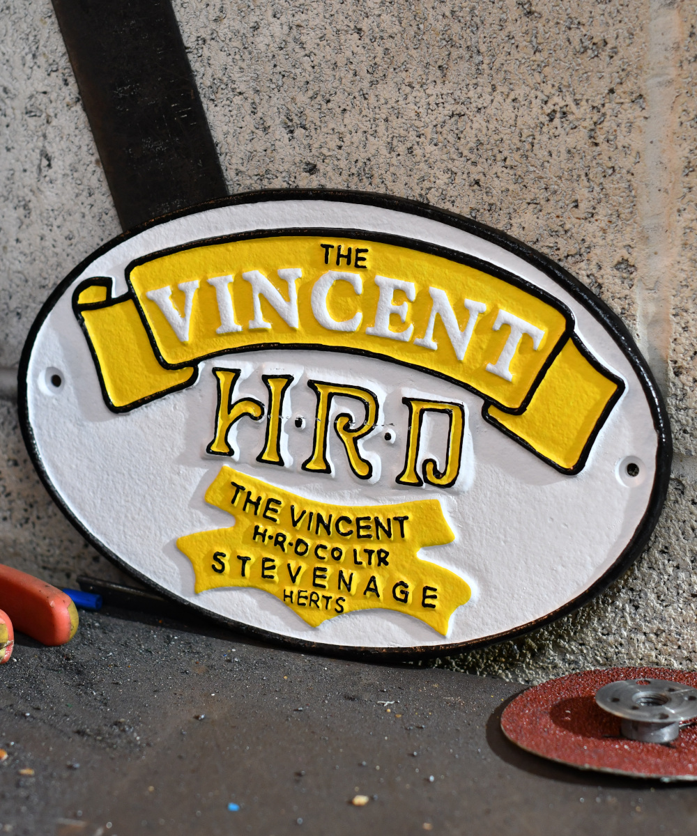 'Vincent Motorcycles' Cast Iron Automobilia Sign - 28cm