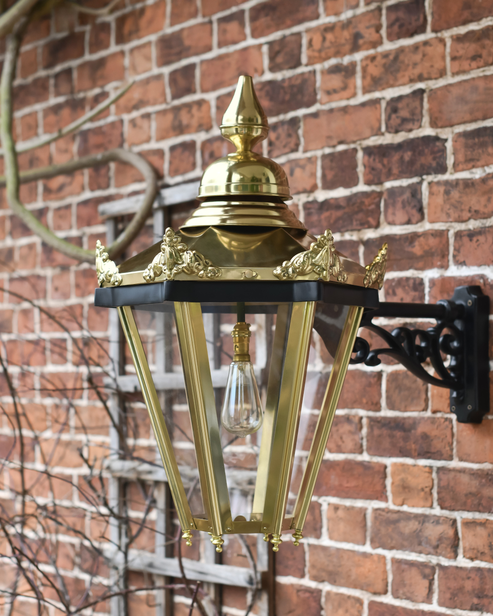 Brass 'Wraysbury' Hexagonal Lantern With Bracket