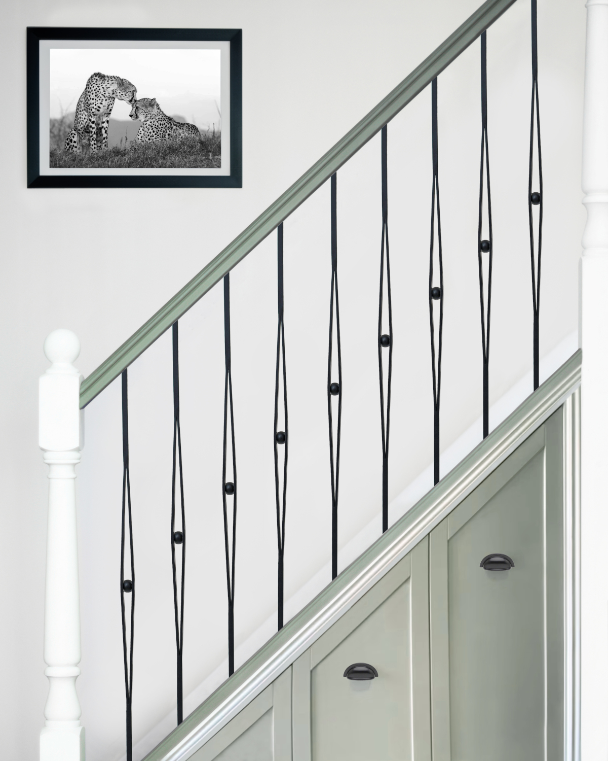Steel 'Buckley' Stair Spindle In Matte Black - Spindle Only