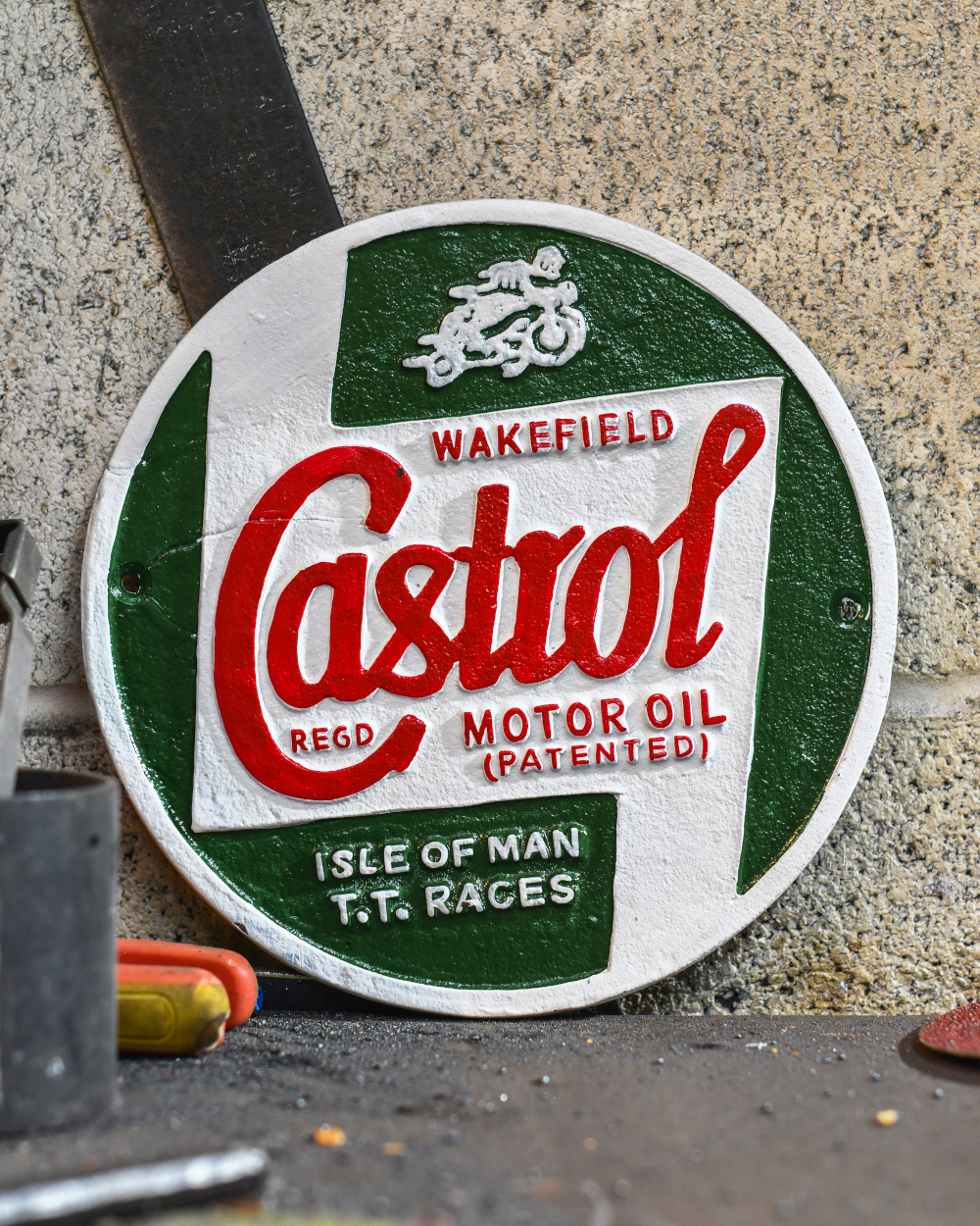 'Castrol Motor Oil' Cast Iron Automobilia Sign - 24cm