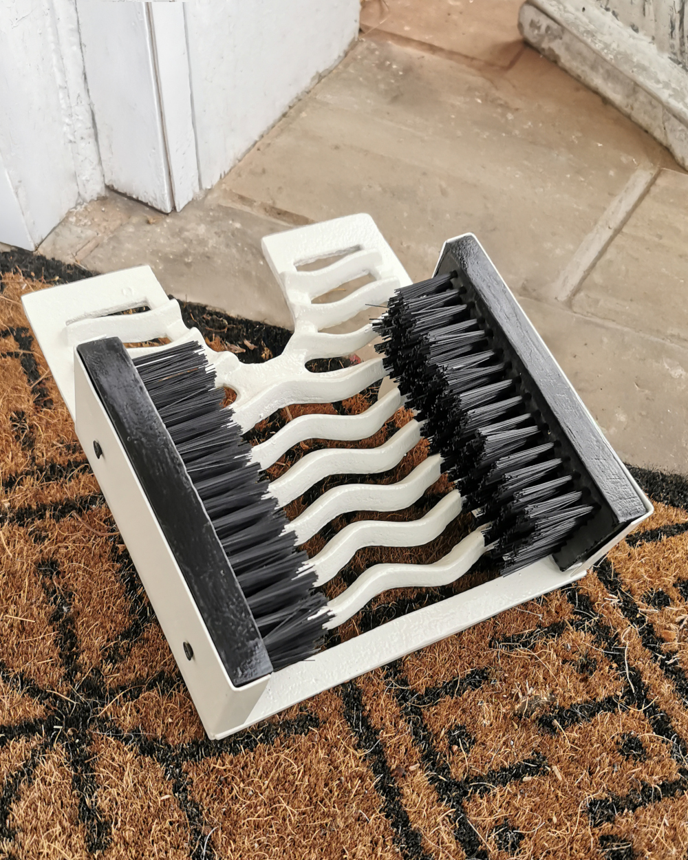 Cream Three In One Boot Jack, Brush & Scraper