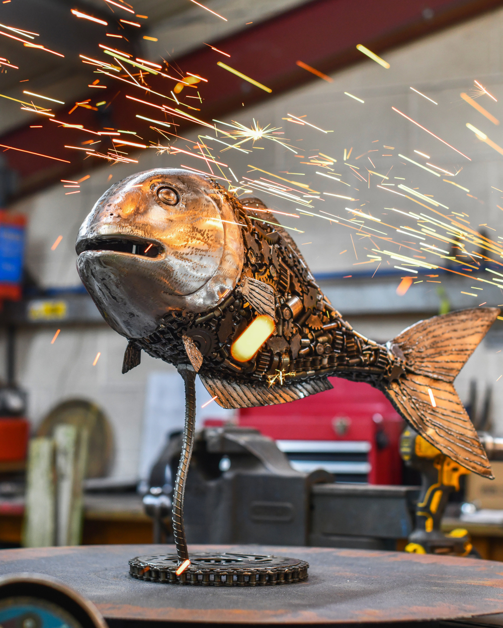 'Diver' The Bream Scrap Metal Art Sculpture
