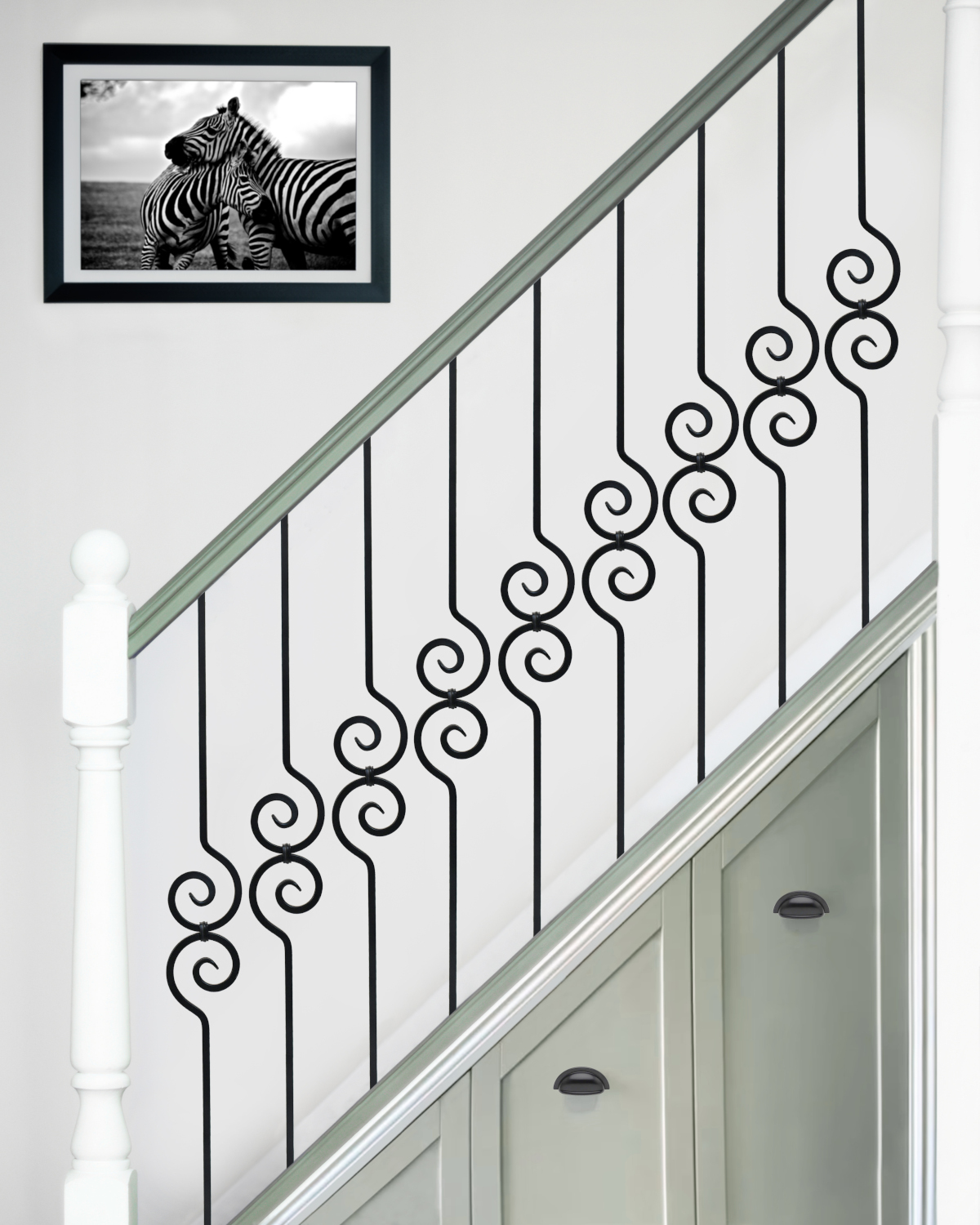 Steel 'Harling' Stair Spindle In Matte Black - Spindle Only