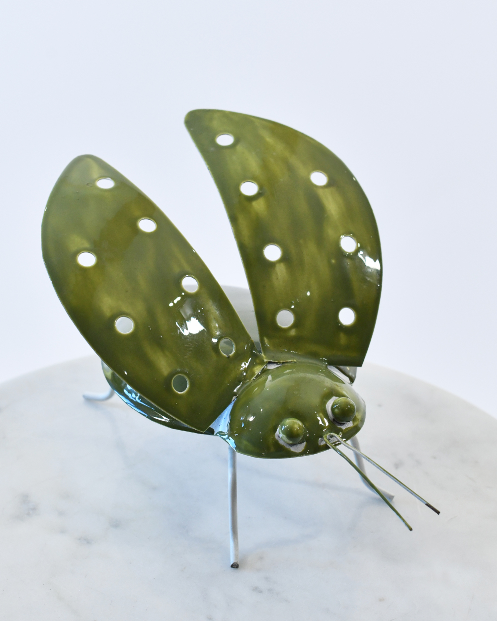 'Ivy' The Green Beetle Scrap Metal Art - Set Of Three