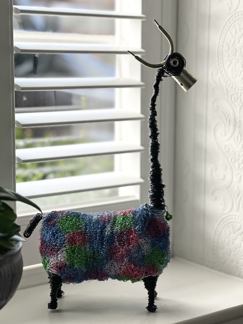 'Milo' The Colourful Llama Scrap Metal Art Sculpture