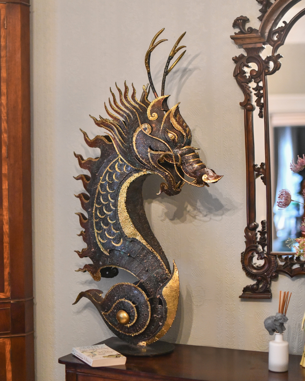 'Naga' The Dragon Guard Scrap Metal Home Ornament