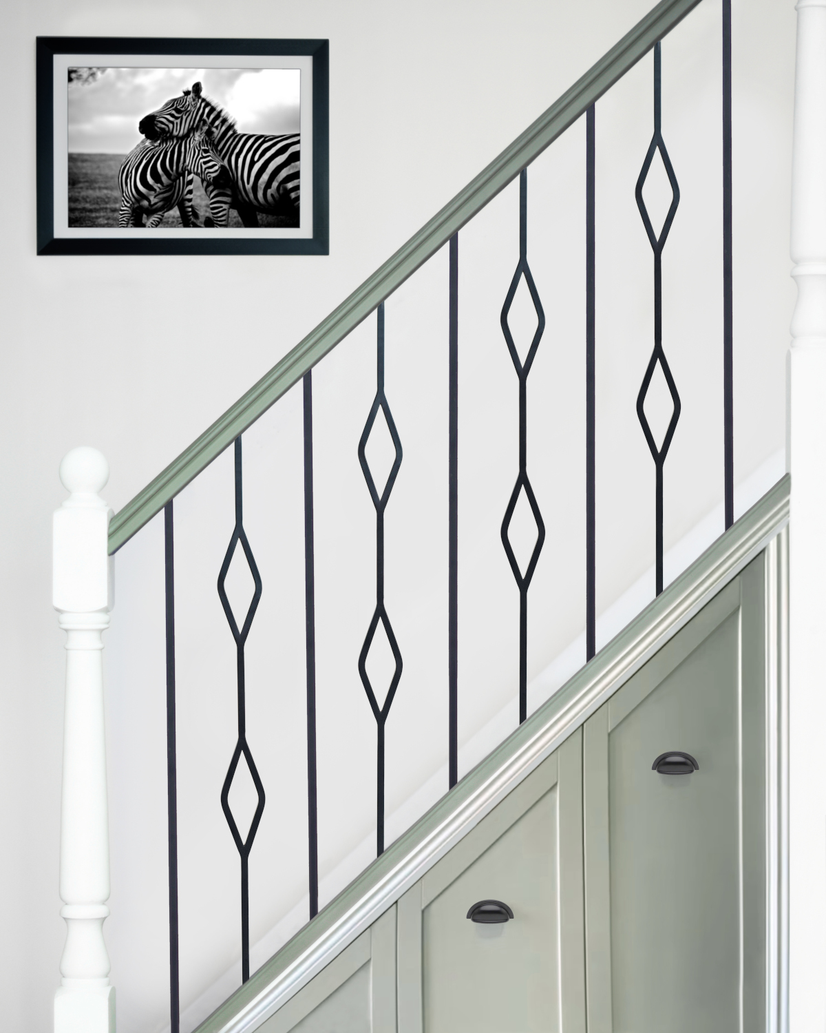 Set of 2 'Needham & Beresford' Steel Stair Spindles In Matte Black - Spindl…