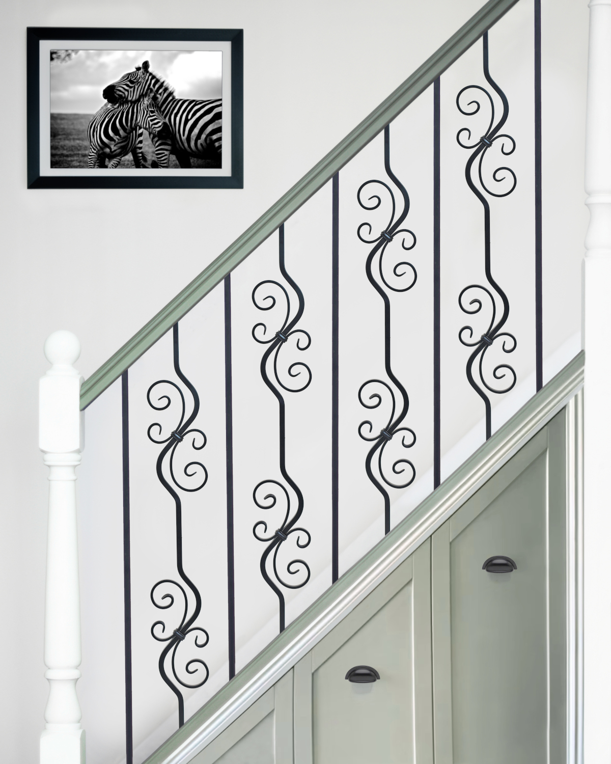 Set Of 2 'Needham & Clifton' Stair Spindles In Matte Black - Spindles Only