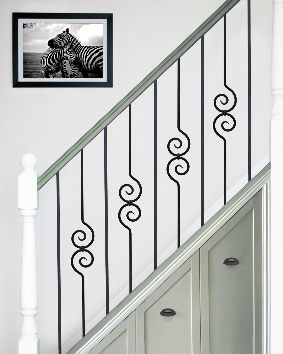 Set Of 2 'Needham & Harling' Steel Stair Spindles In Matte Black - Spindles…