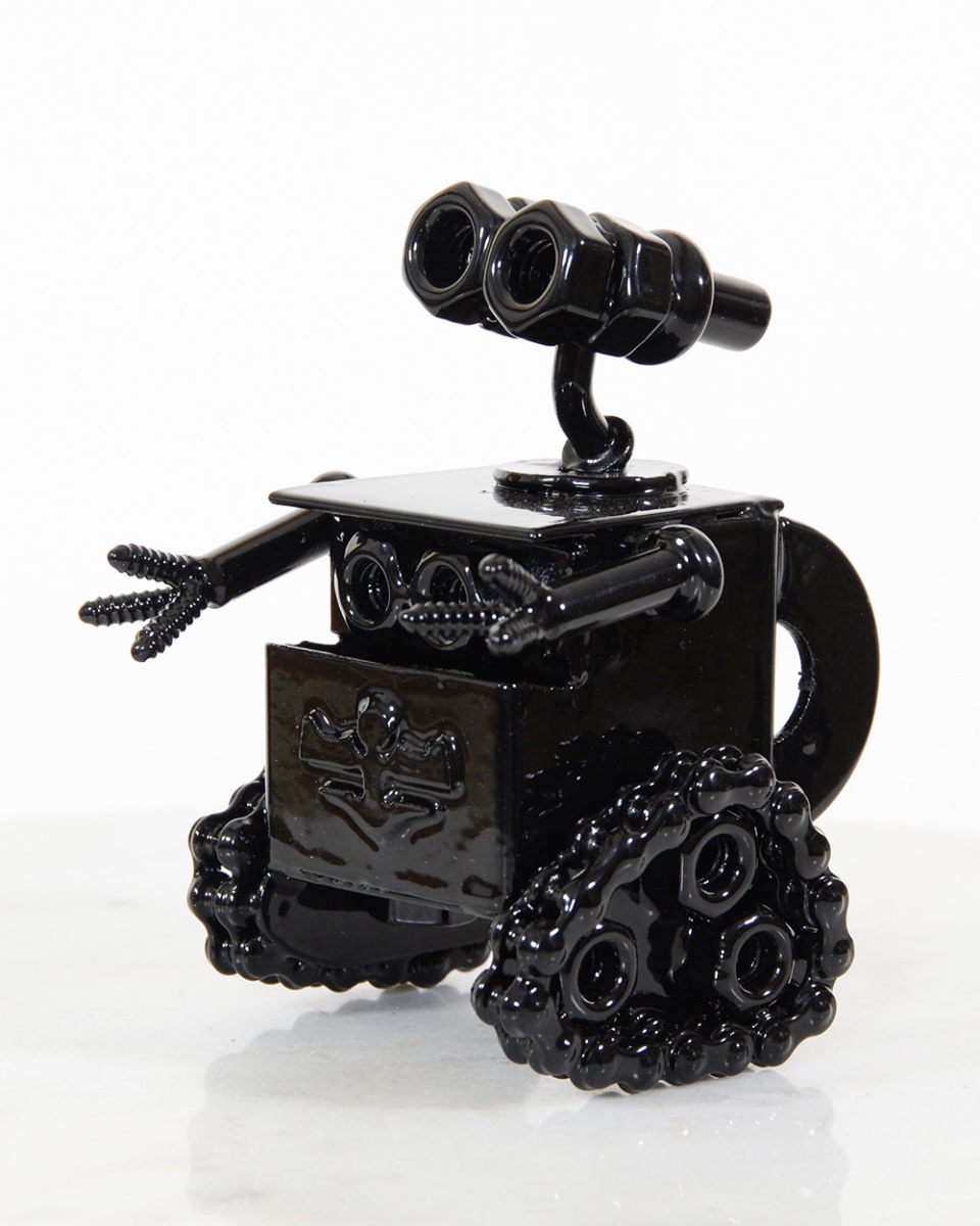 The Earth Robot Scrap Metal Art Sculpture - 9cm