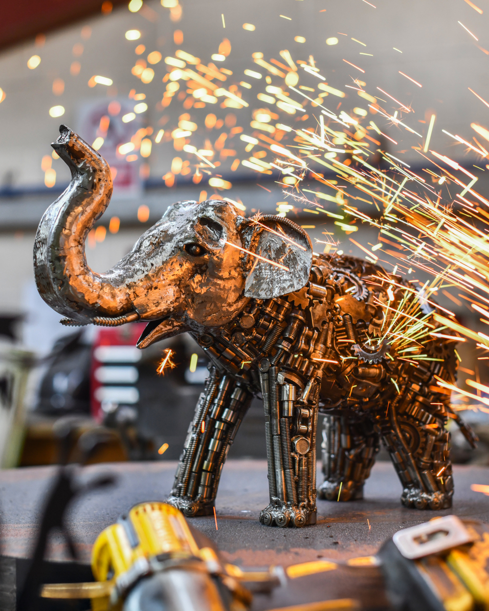 'Tundra' The Elephant Scrap Metal Art Sculpture - 33cm