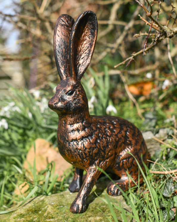 Cast Aluminium 'Reggie' The Bronze Sitting Rabbit Sculpture - 33cm