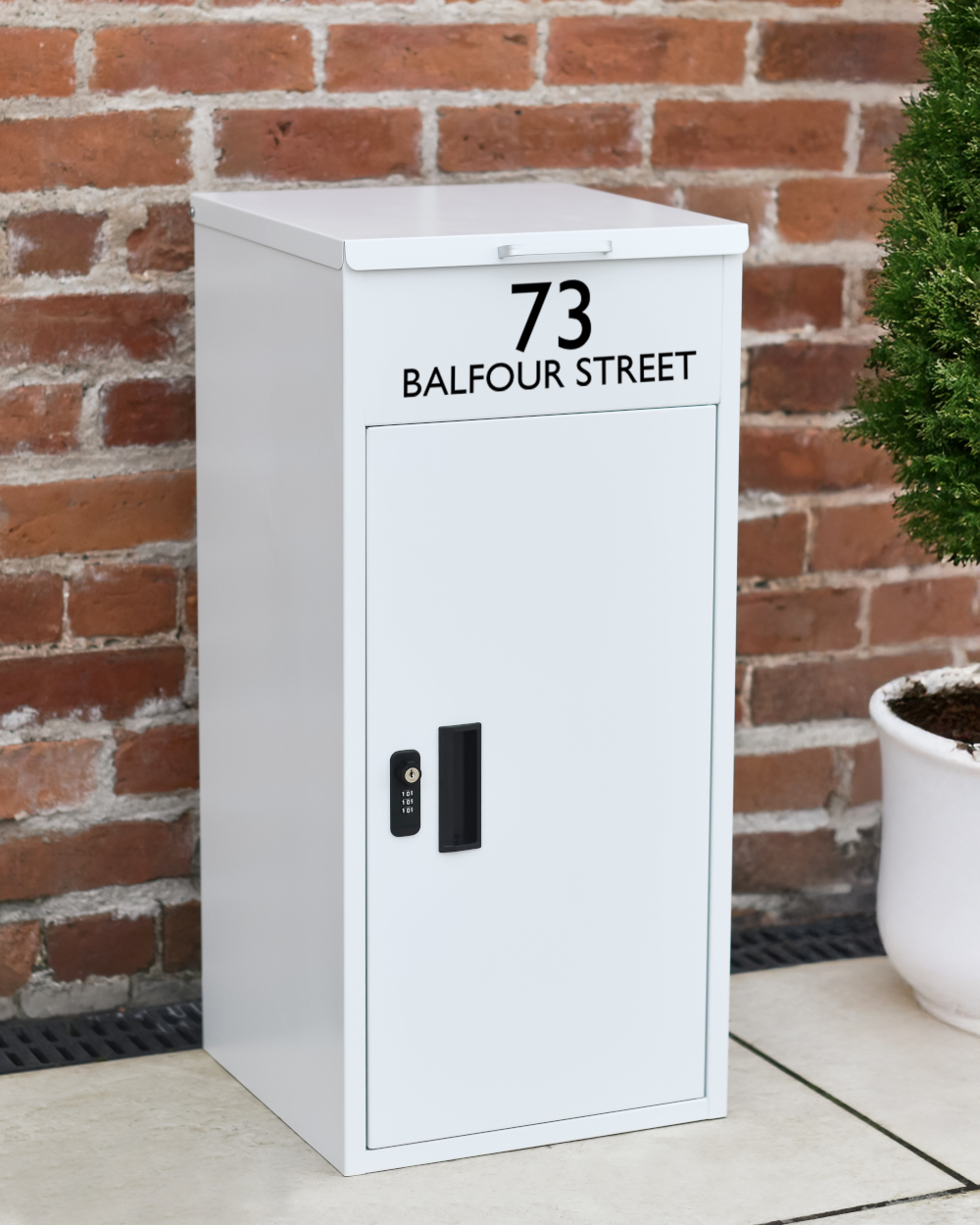 Personalised Contemporary White 'Atlow' Parcel Box