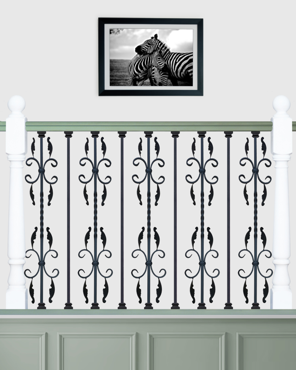 Set of 2 Needham & Astor Steel Stair Spindles In Matte Black