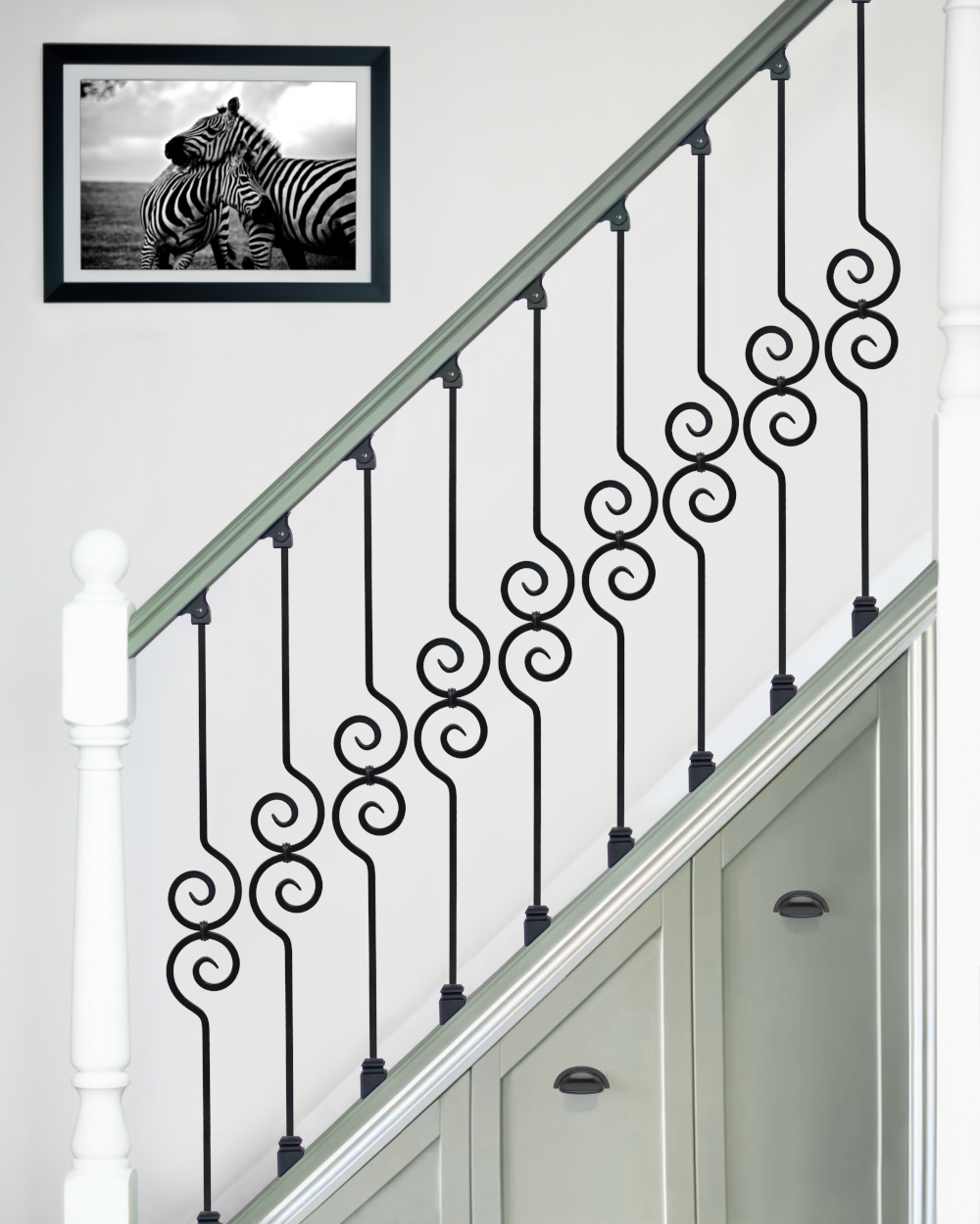 Steel 'Harling' Stair Spindle In Matte Black