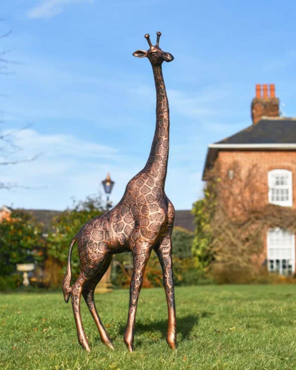 Cast Aluminium 'Jules' The Copper Giraffe Garden Sculpture - 1.2m