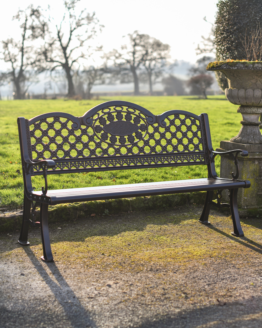 Aluminium 'Batsford' Traditional Bronze Garden Bench - 153cm