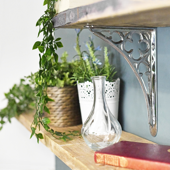 Bright Chrome Coalbrookdale Shelf Bracket - 27cm x 18cm