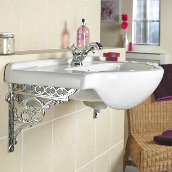 Bright Chrome Serpent Design Shelf Bracket - 29 x 33cm