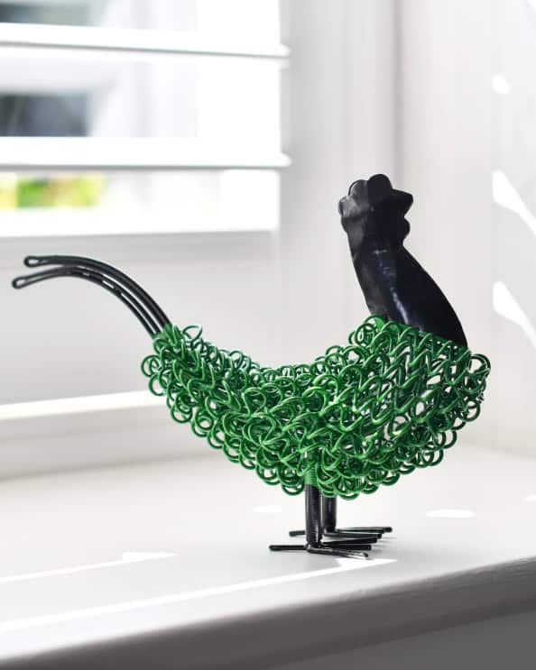 'Cody' The Colourful Cockerel Scrap Metal Art Sculpture - Green
