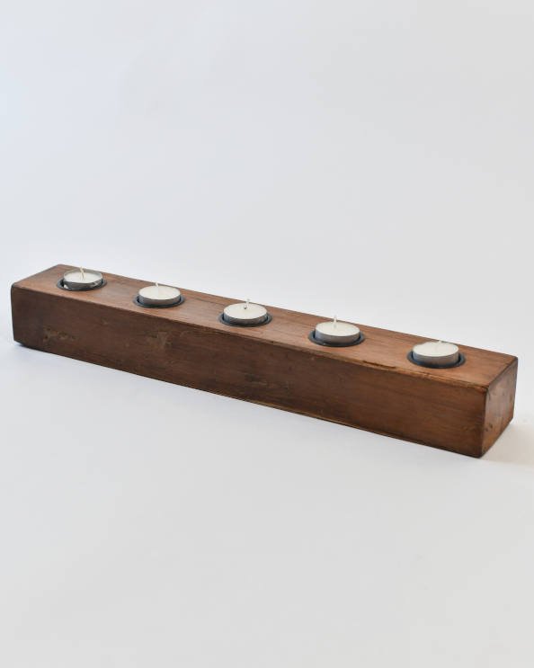 Set Of Two Recycled Hardwood Tealigh…