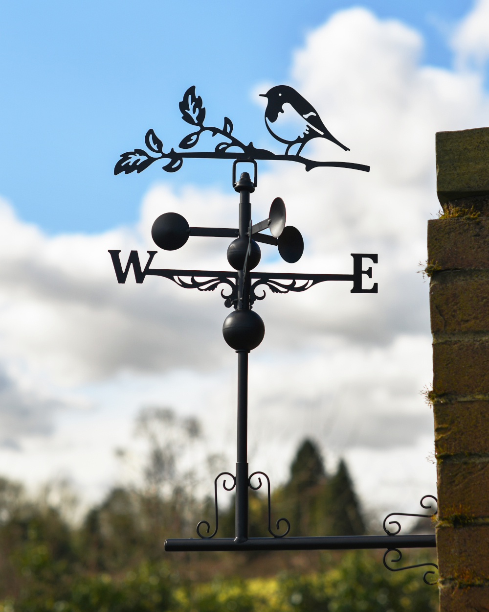 Steel Perched Robin Weathervane