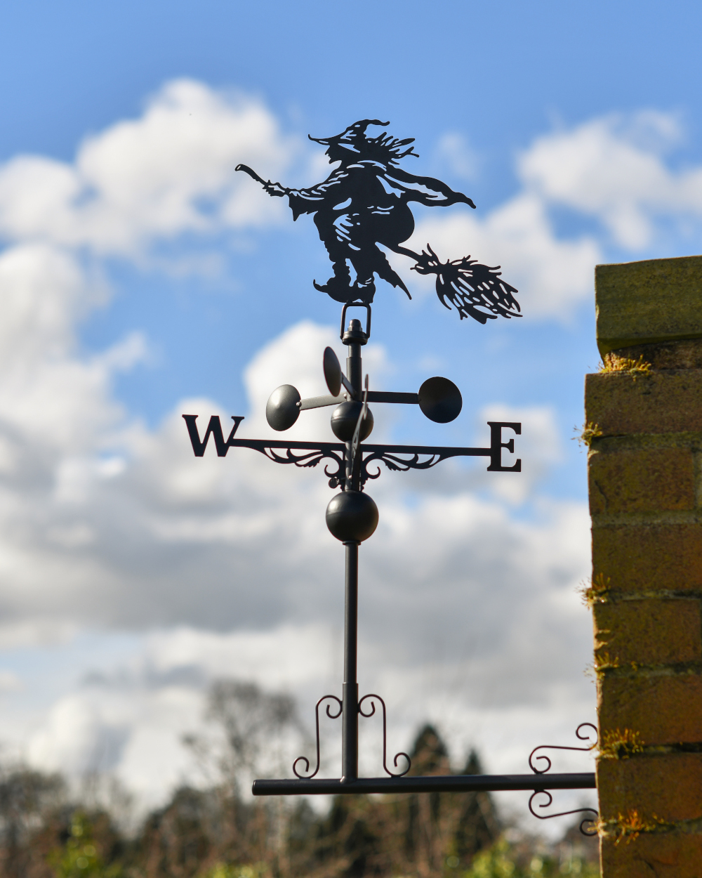 Steel Witch On Her Broom Weathervane