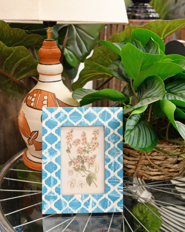 Blue & White Resin Photo Frame