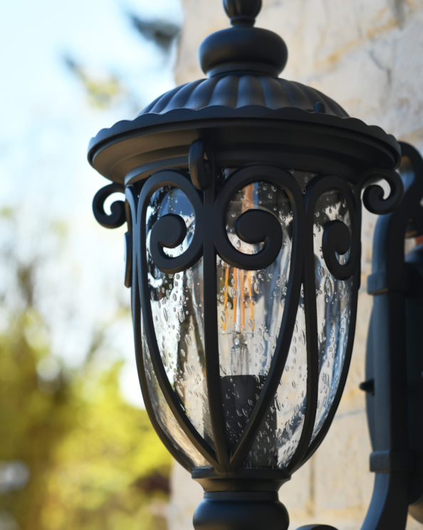 Close Up Of The Ornate Design On The Bottom Fix Garden Wall Light