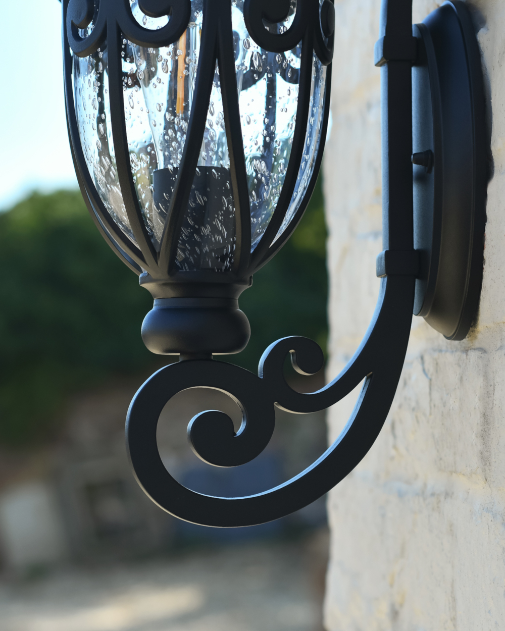 Close Up Of The Ornate Bracket On The Traditional Wall Light