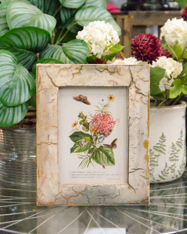 'Summer Bloom' Recycled Wooden Framed Floral Artwork - 26 x 21cm